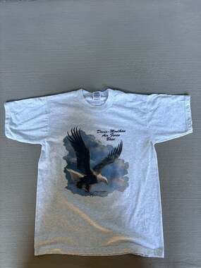 Soaring Eagle Graphic Blue Child Large T-Shirt 100% Cotton Gildan Heavy Cotton